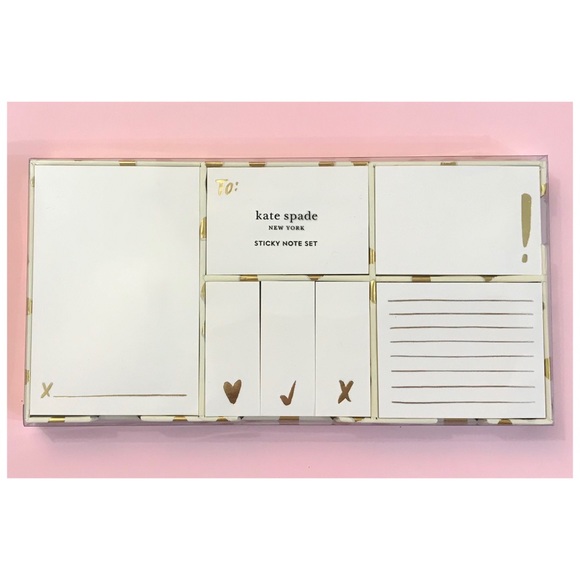 NIB Kate Spade♠️ Flamingo Dot Sticky Note Pad Set